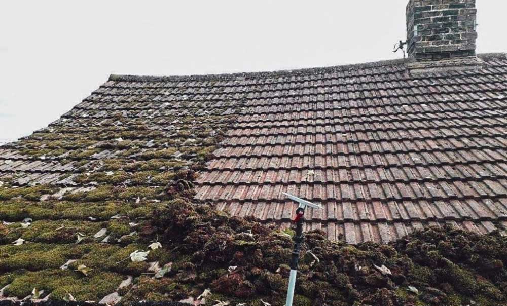 Pressure Washing Andy roof scrape